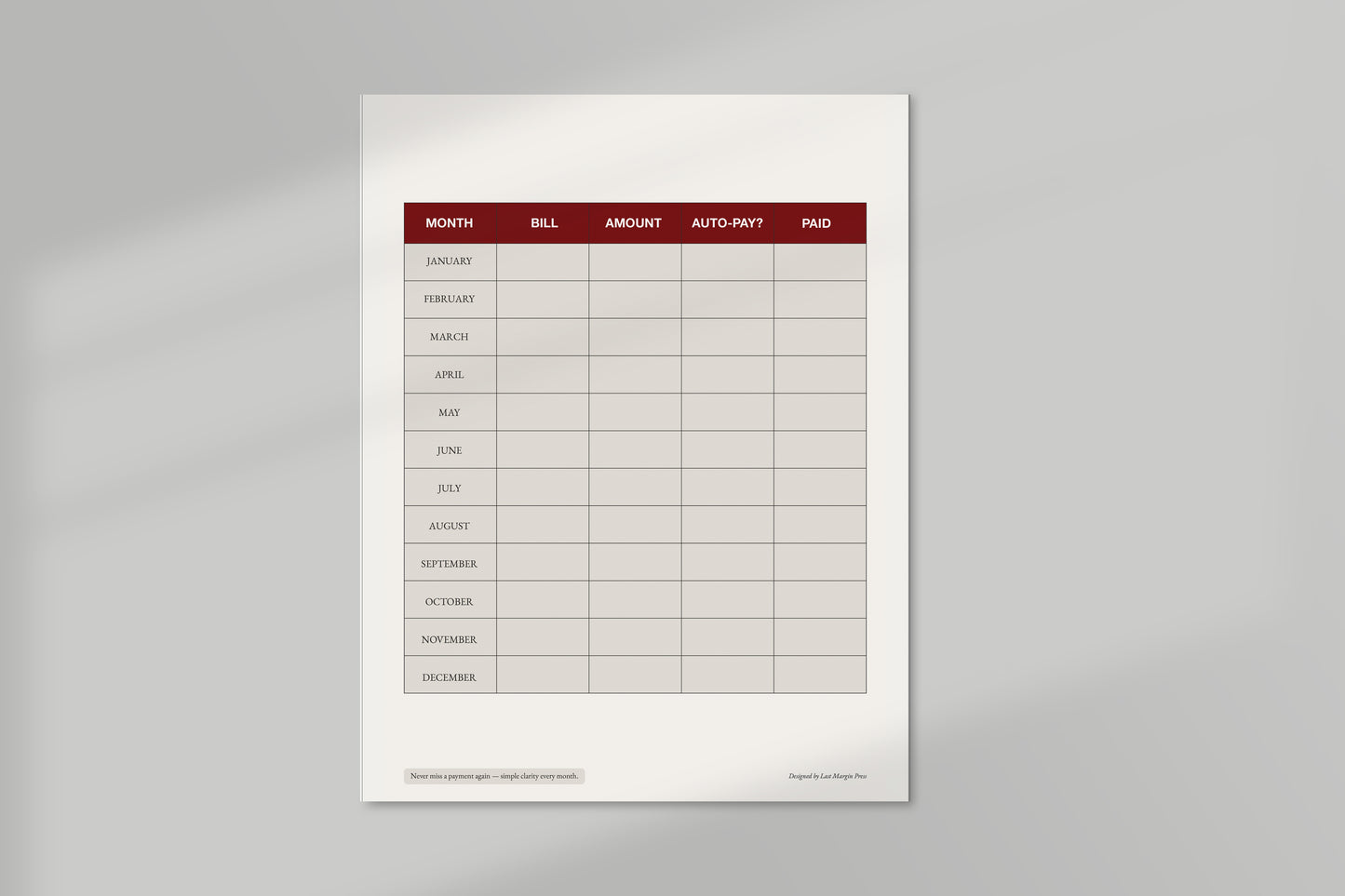 Bill Payment Tracker